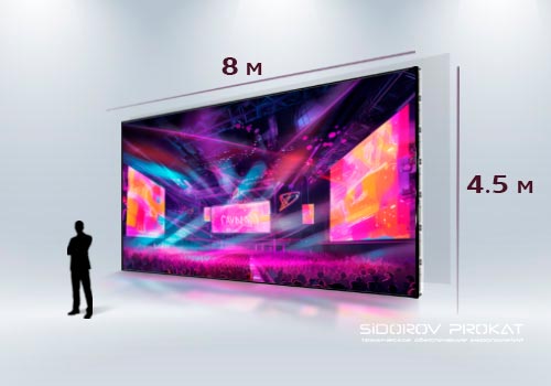 Светодиодный экран 8x4,5 аренда